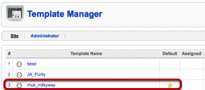 Joomla template manager